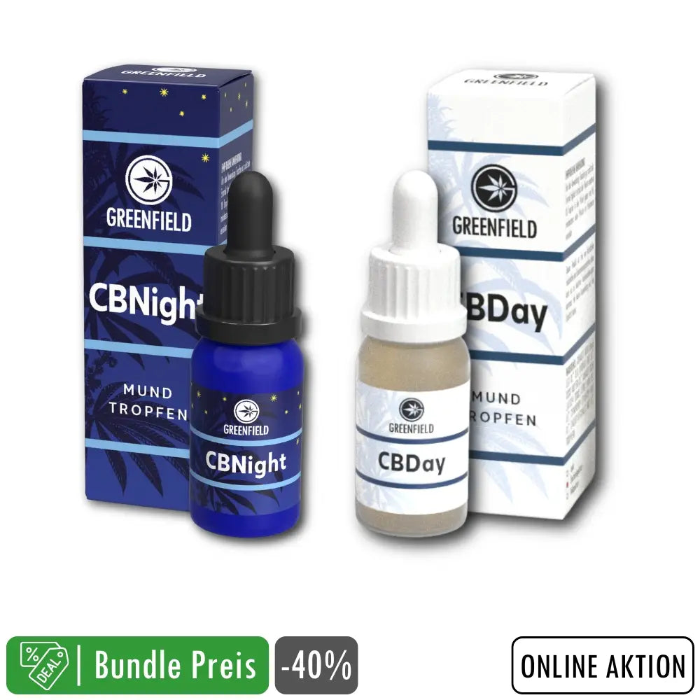 CBD Öl Bundle - 1 Stk. Aktivierendes CBD für den Morgen & 1 Stk. CBNight CBD Schlaföl