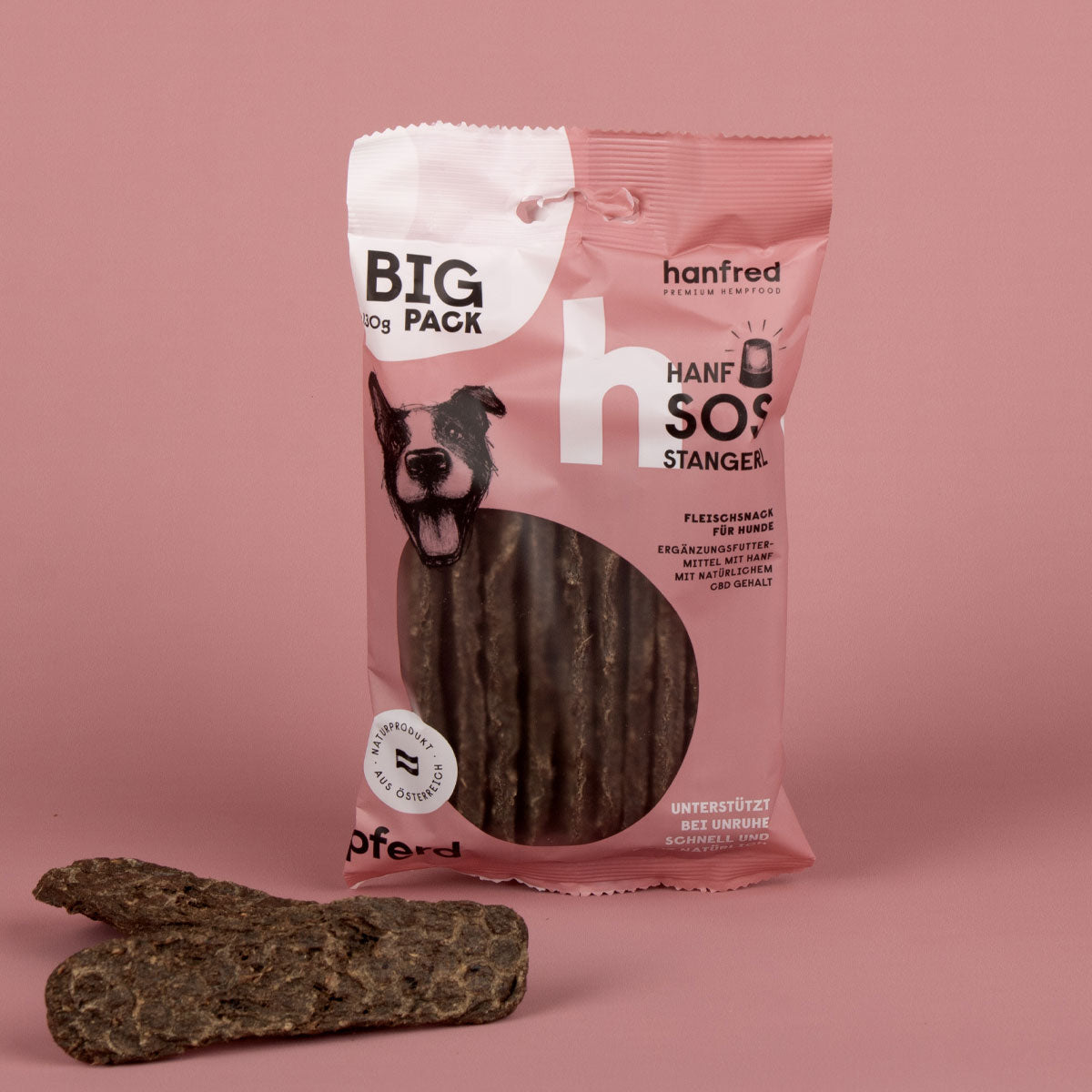 SOS Stangerl Big Pack CBD Hundeleckerli mit Pferdefleisch von Hanfred