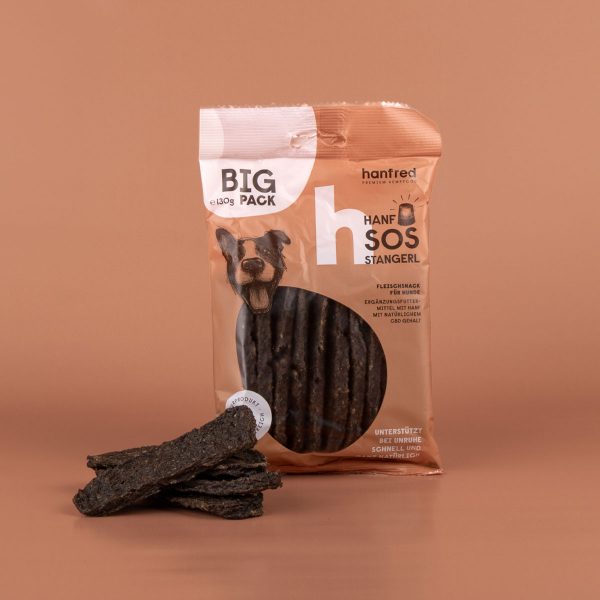 SOS Stangerl Big Pack CBD Hundeleckerli mit Rindfleisch von Hanfred