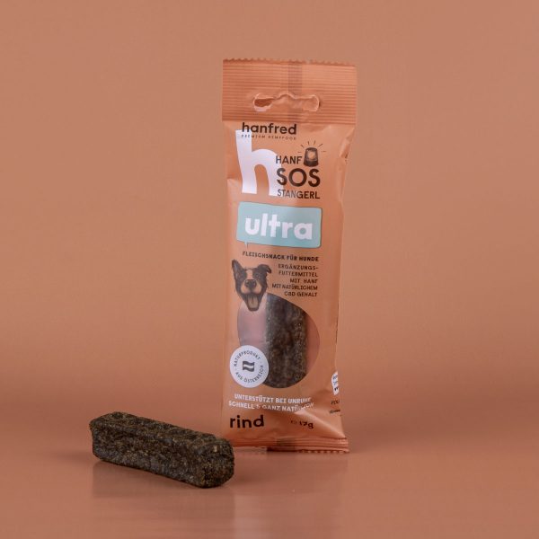 SOS Stangerl Ultra CBD Hundeleckerli mit Rindfleisch von Hanfred
