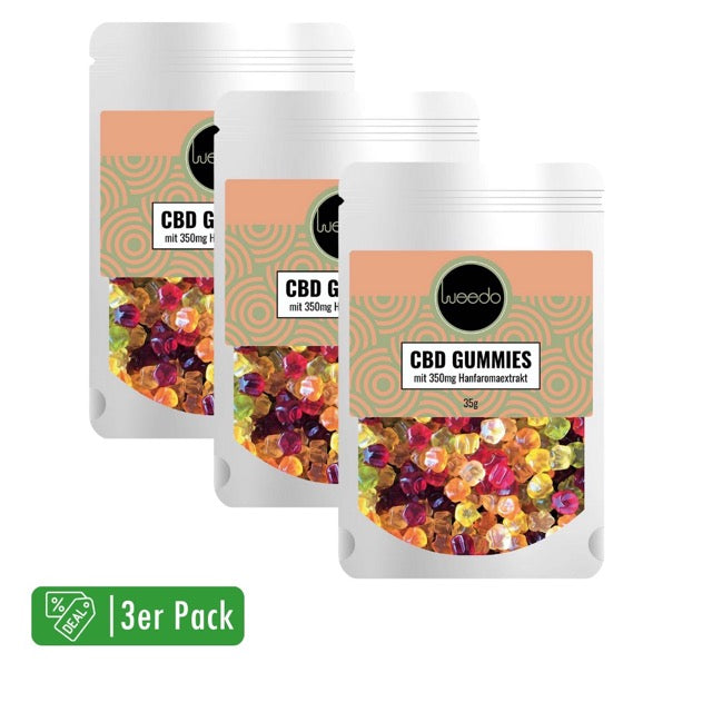 3er CBD Gummies mit Hanfaroma von Weedo