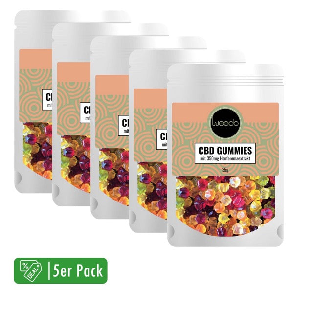 5er Set von Hanfgummies von Weedo