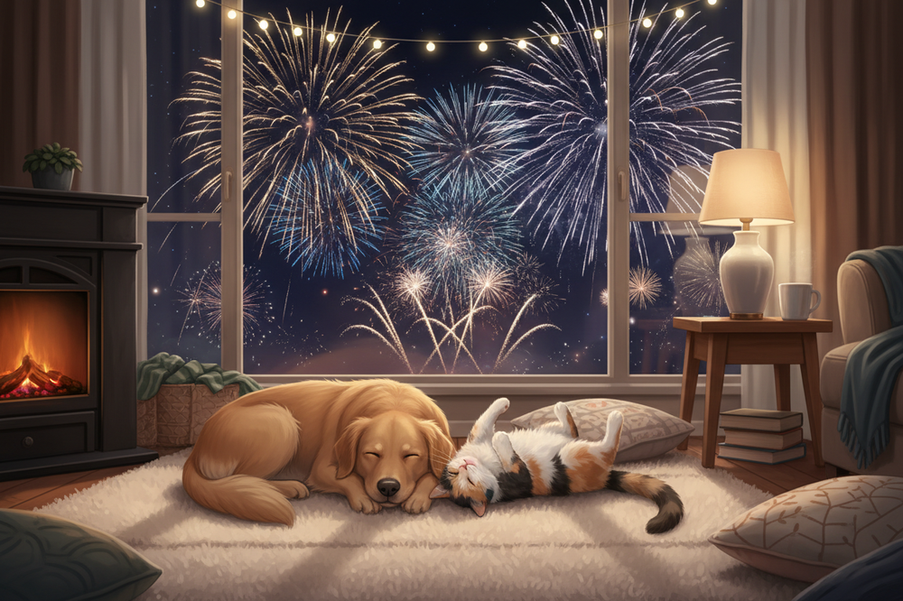 Stressfreies Silvester für Hund und Katze – So hilfst du deinem Haustier mit Ruhe & CBD
