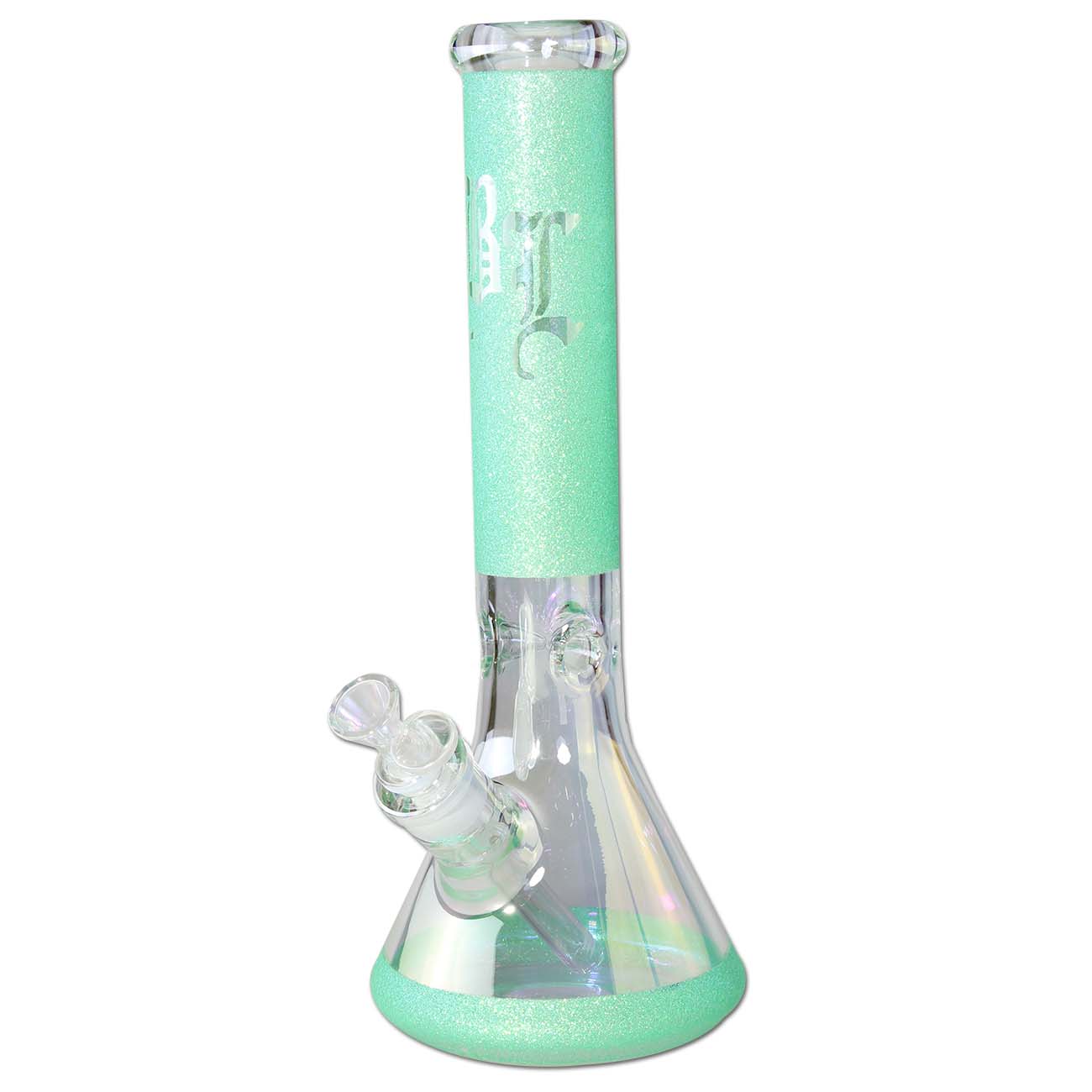 BL Glasbong "Beakerbong  Ice Glitzy Glitterl " - 5mm - Weiß