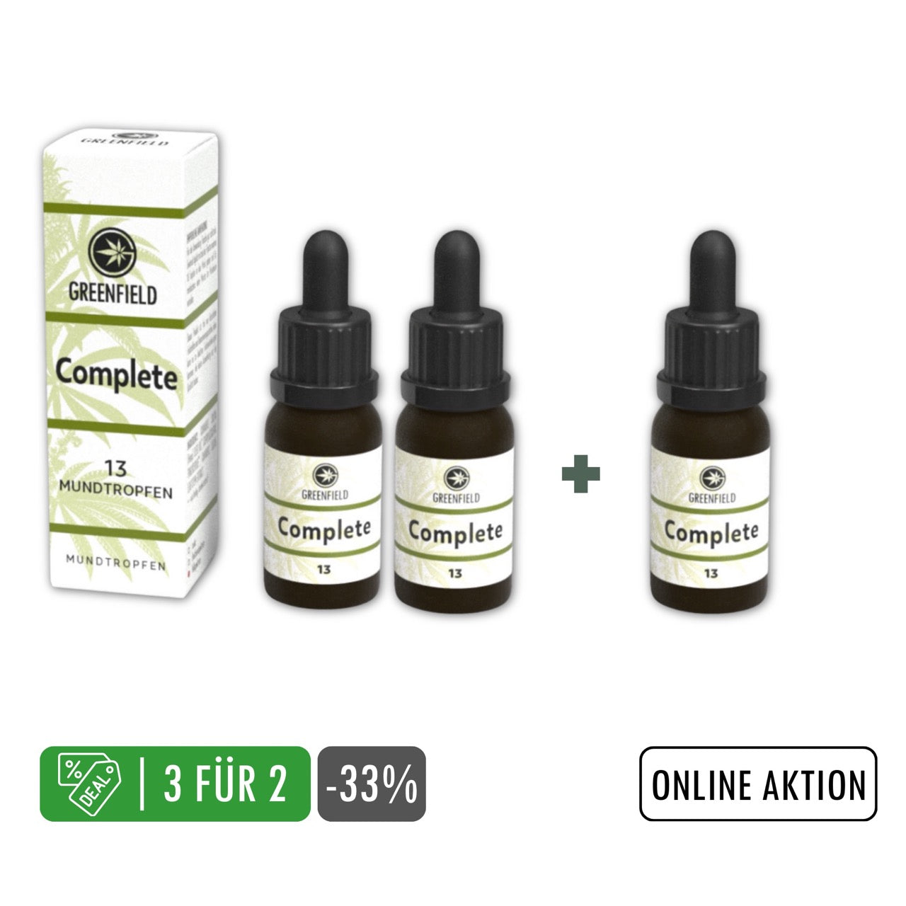 Premium CBD Öl Complete 13% Sparpaket 2+1