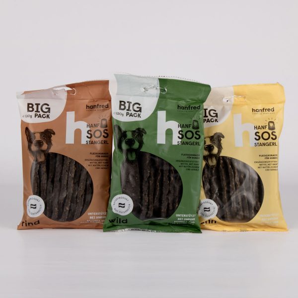 SOS Stangerl Big Pack 3er Mix CBD Hundeleckerli